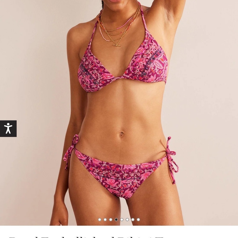 Boden Bead Embellished Bikini Top set size 16-18